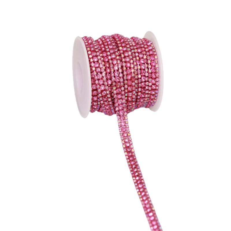 Troredna kandžasta lanac s rhinestones na elektroplatiranom metalu – dodatak za DIY nakit