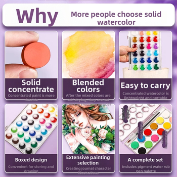 Set akvarel pre študentov — Marley/Marie's značka, materiál: akvarel, balenie: krabička, určenie: maľovanie vodovkami.