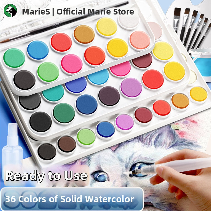 Set akvarel pre študentov — Marley/Marie's značka, materiál: akvarel, balenie: krabička, určenie: maľovanie vodovkami.