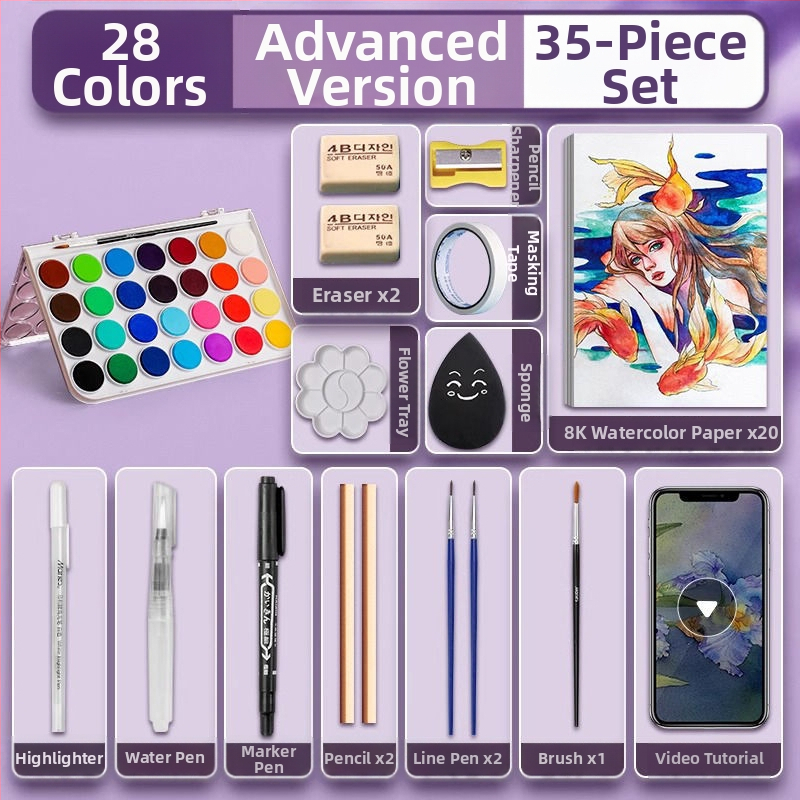 Set akvarel pre študentov — Marley/Marie's značka, materiál: akvarel, balenie: krabička, určenie: maľovanie vodovkami.