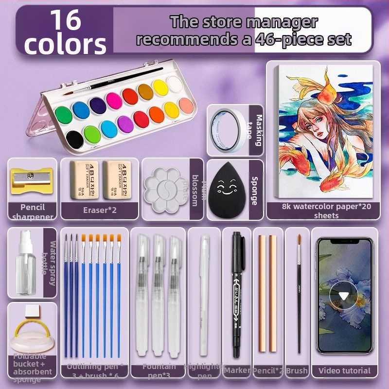 Set akvarel pre študentov — Marley/Marie's značka, materiál: akvarel, balenie: krabička, určenie: maľovanie vodovkami.