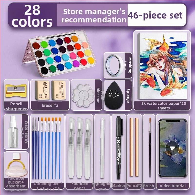 Set akvarel pre študentov — Marley/Marie's značka, materiál: akvarel, balenie: krabička, určenie: maľovanie vodovkami.