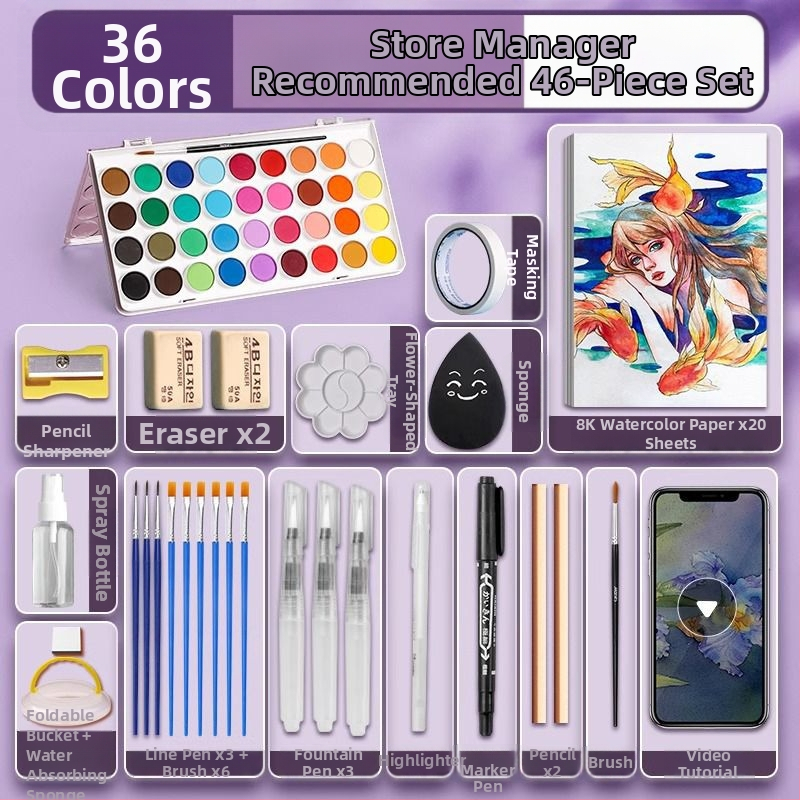 Set akvarel pre študentov — Marley/Marie's značka, materiál: akvarel, balenie: krabička, určenie: maľovanie vodovkami.