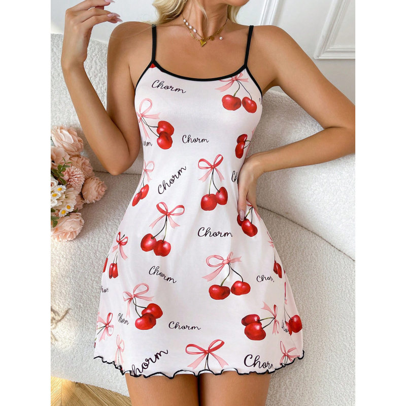 Noćna haljina bez rukava, stil remena, 90–95% poliester, srednja težina 141–160 g/m², bez ovratnika, kućna odjeća za spavanje