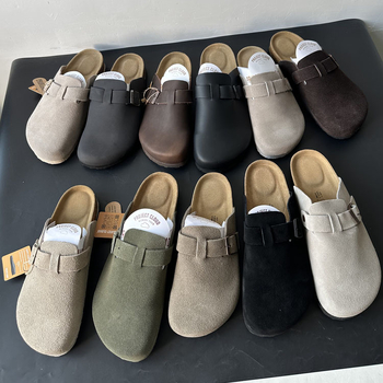 Férfi slip-on Birkenstock-stílusú cipő, felsőrész: tehén velúr, EVA talp, egy mozdulattal záródik, 2025-ös tavaszi megjelenés