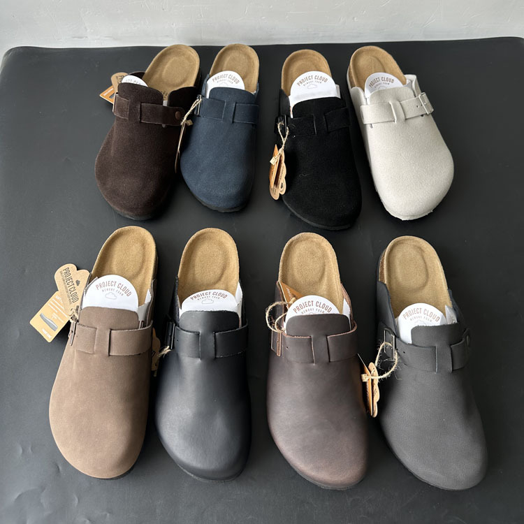 Férfi slip-on Birkenstock-stílusú cipő, felsőrész: tehén velúr, EVA talp, egy mozdulattal záródik, 2025-ös tavaszi megjelenés
