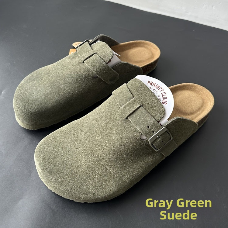 Muške Slip-On cipele u Birkenstock stilu, od kravlje kože, velike veličine, zatvoren vrh, korkov uložak, proljeće-ljeto 2026