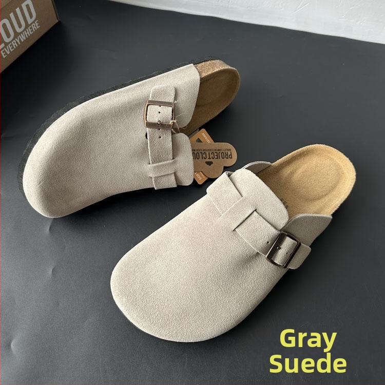 Muške Slip-On cipele u Birkenstock stilu, od kravlje kože, velike veličine, zatvoren vrh, korkov uložak, proljeće-ljeto 2026