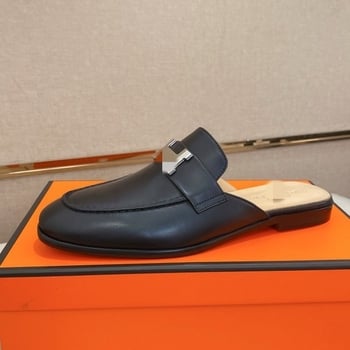 Pantofi pentru bărbați Slip-On, vârf rotund, din piele de vită, închidere cu cataramă rotativă