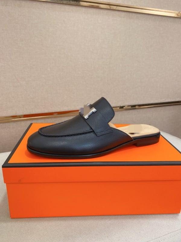 Pantofi pentru bărbați Slip-On, vârf rotund, din piele de vită, închidere cu cataramă rotativă