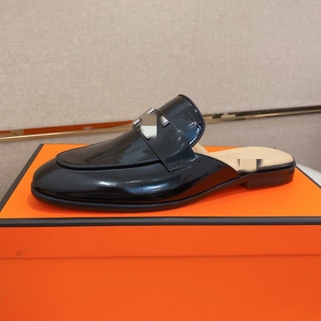 Pantofi pentru bărbați Slip-On, vârf rotund, din piele de vită, închidere cu cataramă rotativă