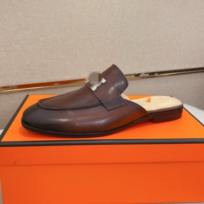 Pantofi pentru bărbați Slip-On, vârf rotund, din piele de vită, închidere cu cataramă rotativă