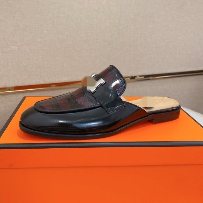 Pantofi pentru bărbați Slip-On, vârf rotund, din piele de vită, închidere cu cataramă rotativă