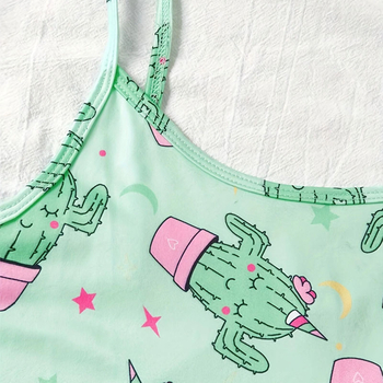 Pajama set od milk silk, bez rukava, kratke hlače, otisak, okrugli ovratnik, stil vila-vjetar