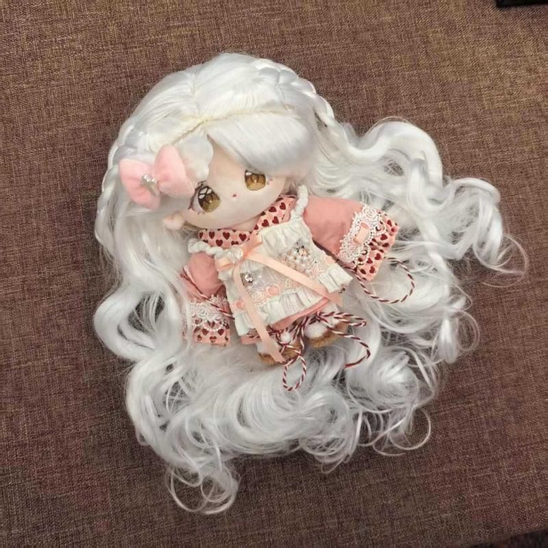 Perika za lutke: kosa od visokotemperatne žice, duga kovrčava kosa s šiškama, anime stil