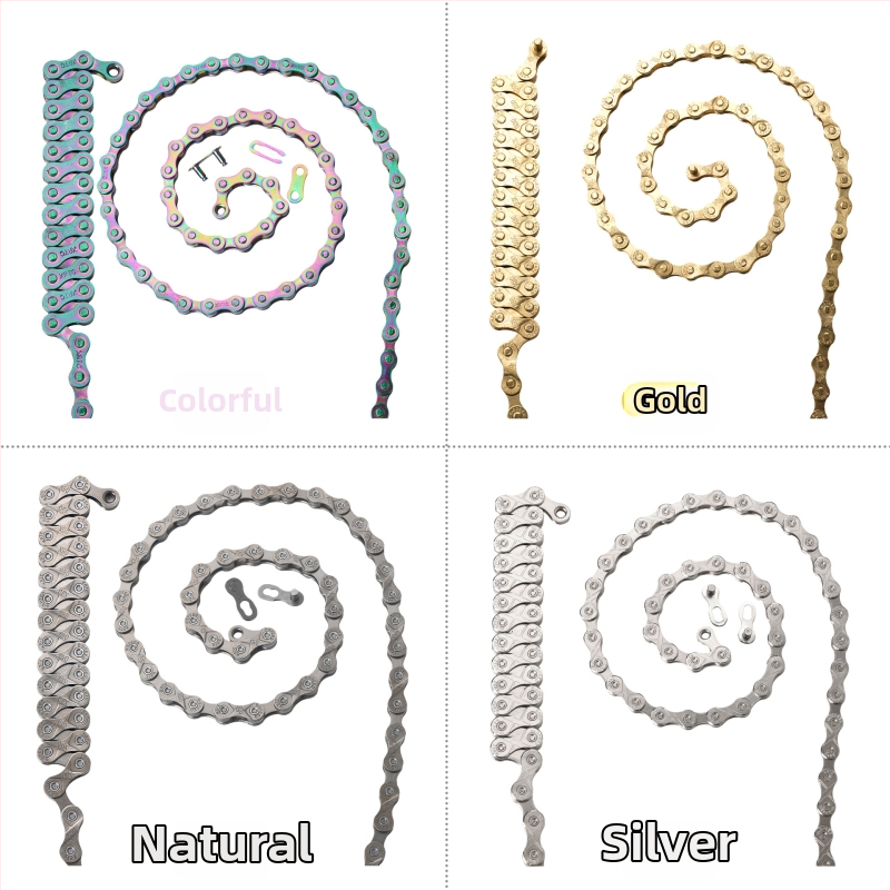 Αλυσίδα ποδηλάτου βουνού για ταχύτητες 1/8/9/10, μήκος 104/116 συνδέσμων, χάλυβας υψηλής περιεκτικότητας, βήμα 12,7.