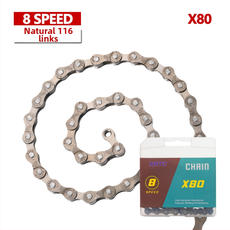 Αλυσίδα ποδηλάτου βουνού για ταχύτητες 1/8/9/10, μήκος 104/116 συνδέσμων, χάλυβας υψηλής περιεκτικότητας, βήμα 12,7.