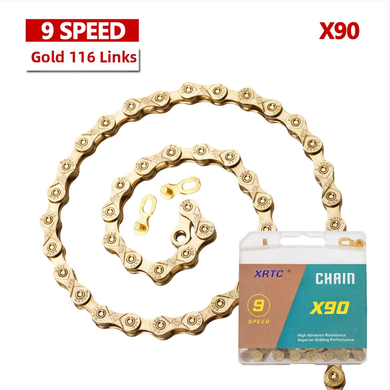 Αλυσίδα ποδηλάτου βουνού για ταχύτητες 1/8/9/10, μήκος 104/116 συνδέσμων, χάλυβας υψηλής περιεκτικότητας, βήμα 12,7.