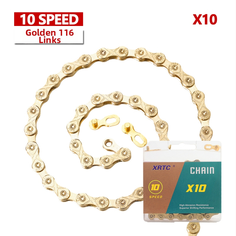 Αλυσίδα ποδηλάτου βουνού για ταχύτητες 1/8/9/10, μήκος 104/116 συνδέσμων, χάλυβας υψηλής περιεκτικότητας, βήμα 12,7.