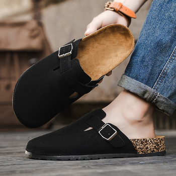 Muške slip-on papuče za ležerni stil, gornji dio PU, gumeni potplat, proljetno izdanje 2025