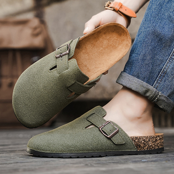 Muške slip-on papuče za ležerni stil, gornji dio PU, gumeni potplat, proljetno izdanje 2025