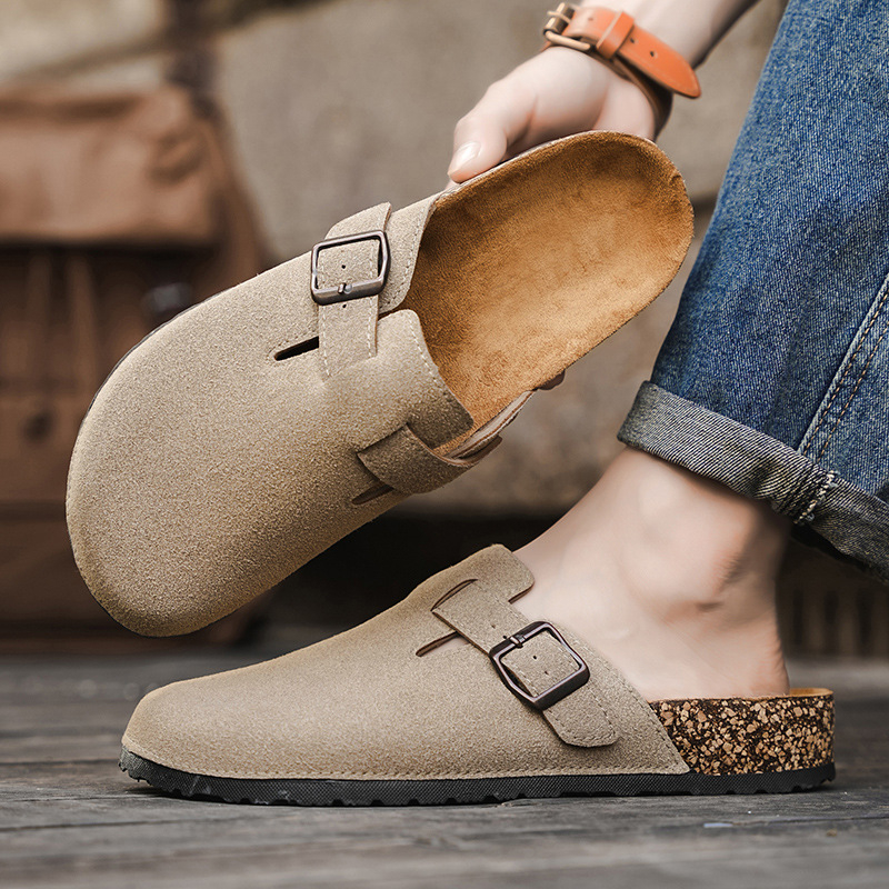 Muške slip-on papuče za ležerni stil, gornji dio PU, gumeni potplat, proljetno izdanje 2025