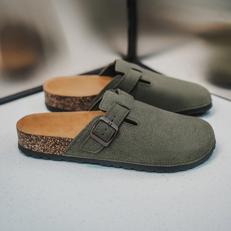 Muške slip-on papuče za ležerni stil, gornji dio PU, gumeni potplat, proljetno izdanje 2025