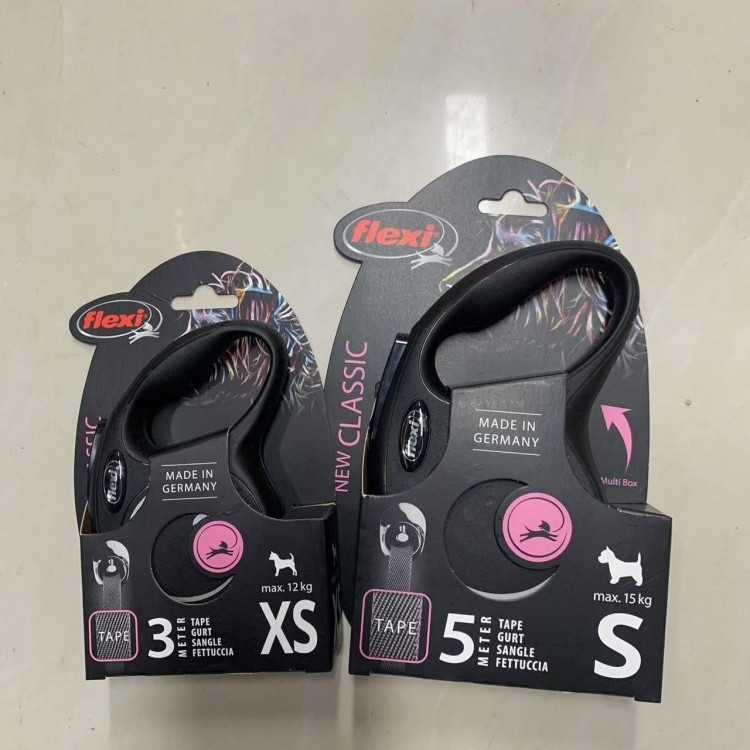 Lesă de câine din nylon, telescopică, lanț retractabil, capacitate 15/25 kg