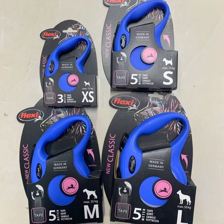 Lesă de câine din nylon, telescopică, lanț retractabil, capacitate 15/25 kg