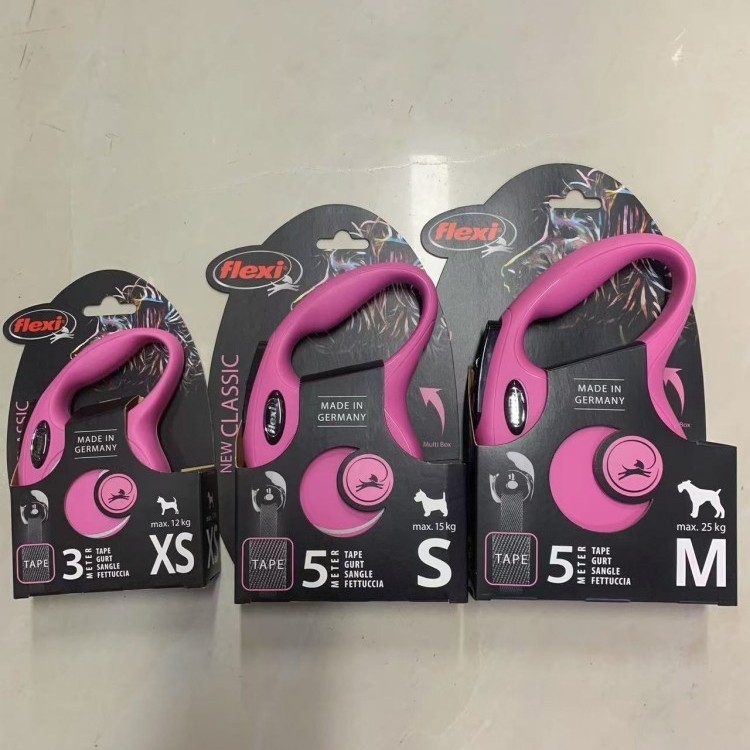 Lesă de câine din nylon, telescopică, lanț retractabil, capacitate 15/25 kg