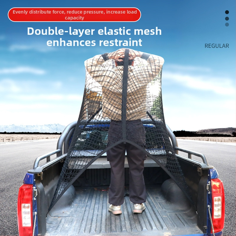 Zadná sieťka do batožinového priestoru, polyester, univerzálne uchytenie, skladacia, prispôsobiteľná, tlač loga k dispozícii