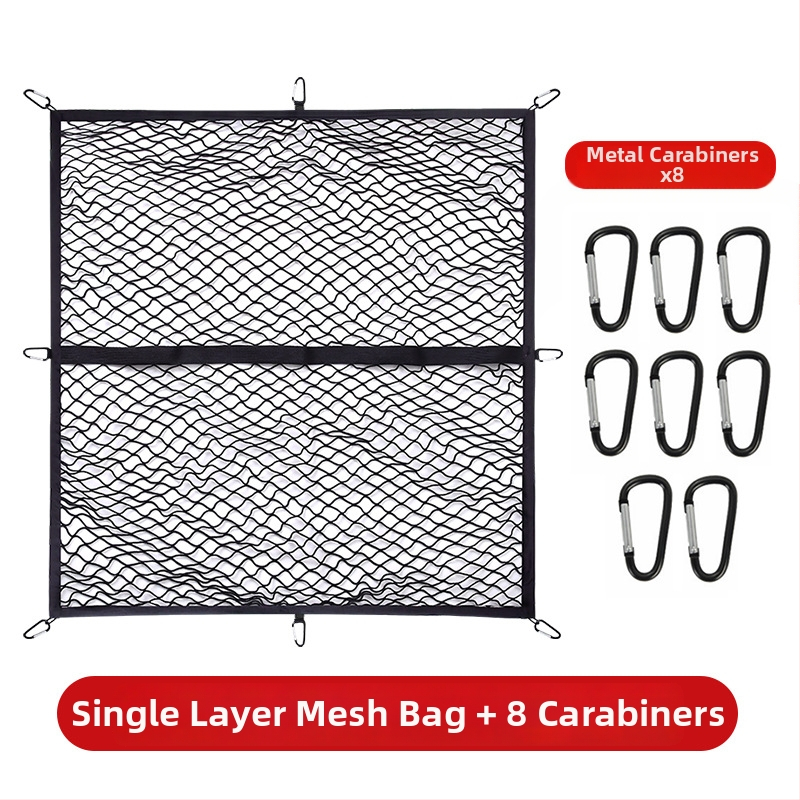 Zadná sieťka do batožinového priestoru, polyester, univerzálne uchytenie, skladacia, prispôsobiteľná, tlač loga k dispozícii