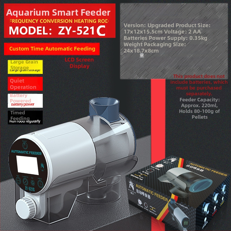 Zhiyang hranilnik automat pentru acvariu – alimentare programată cu peleti pentru pești ornamentali, material ABS