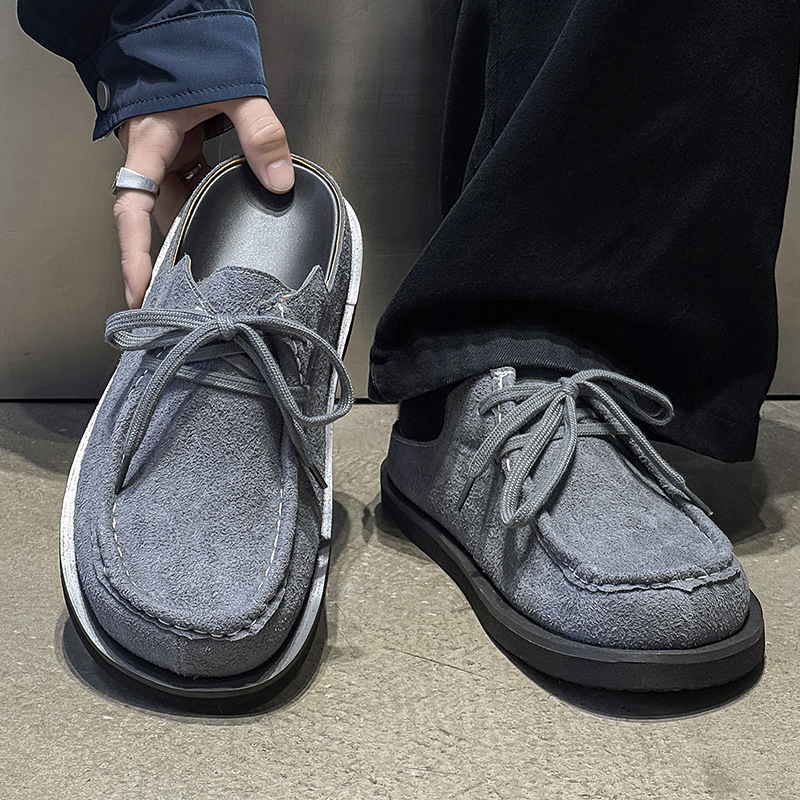 Muške Baotou Birkenstock papuče – ležerni stil, gornji dio od baršuna, gumena potplat, zatvaranje overshoes