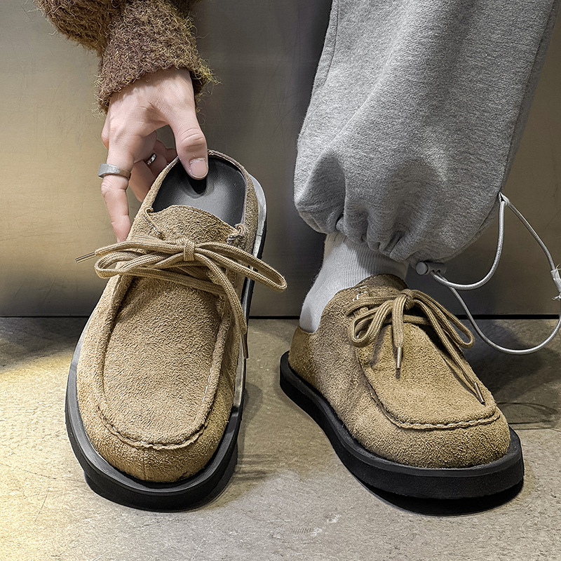 Muške Baotou Birkenstock papuče – ležerni stil, gornji dio od baršuna, gumena potplat, zatvaranje overshoes