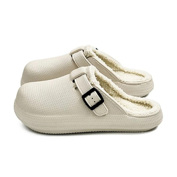 Papuče za muškarce: pliš papuče od pamuka Birkenstock stil, jesen-zima 2024; gornji materijal: guma; podstava: pliš; zatvaranje: slip-on