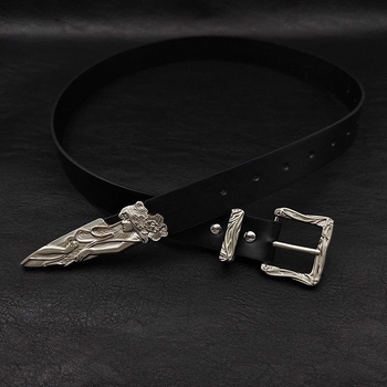 Unisex kaiš s vintage metalnim izrezbarenim cvjetnim motivom, PU koža, kopča od legure, zaključavanje pin kopkom, širina 2-4 cm, proljeće 2025