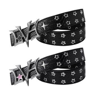 PU pojas s zakovicama, težak punk Y2K dizajn niše, kopča od legure s pločastim završetkom, reljefni završetak i elektroplate, zima 2025