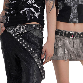 PU pojas s zakovicama, težak punk Y2K dizajn niše, kopča od legure s pločastim završetkom, reljefni završetak i elektroplate, zima 2025