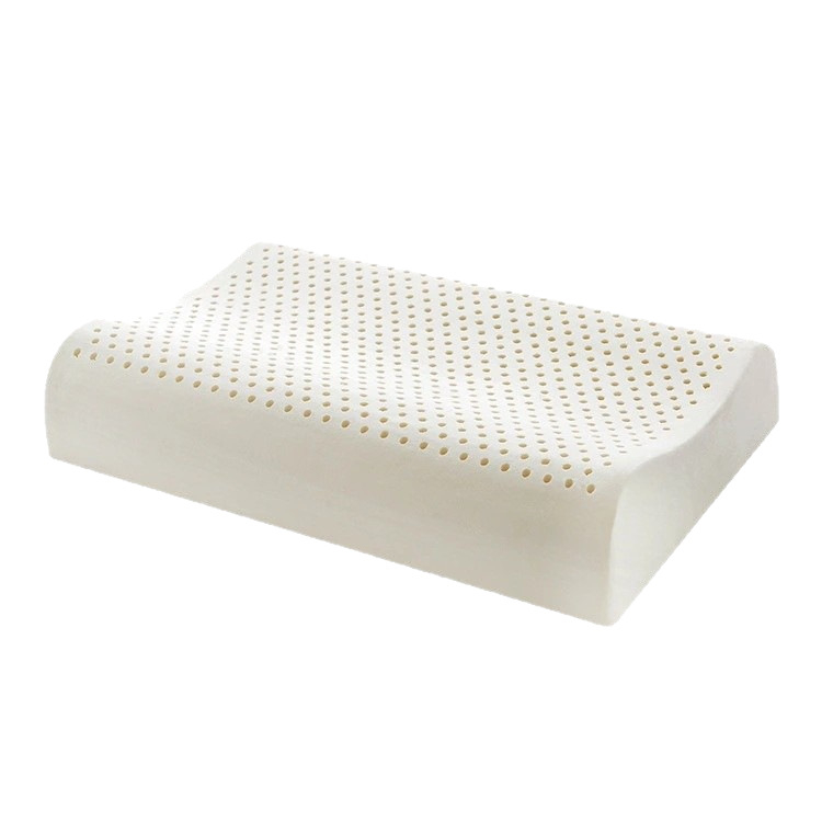 Pernă cervicală cu formă în val, din latex natural, husă tricotată, conținut latex 90%+, potrivită pentru toate anotimpurile și toate grupele de vârstă.