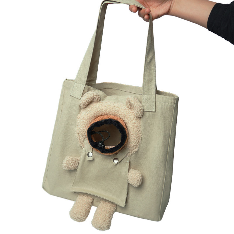 Yi chong Geantă purtătoare pentru pisici cu deschidere superioară - din pânză, capacitate până la 6 kg, model solid