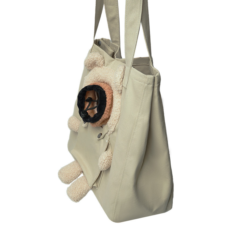 Yi chong Geantă purtătoare pentru pisici cu deschidere superioară - din pânză, capacitate până la 6 kg, model solid