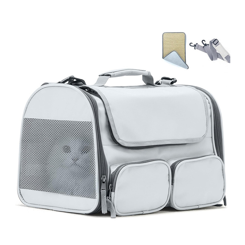 Torba za prijevoz mačaka i malih pasa za putovanje, najlon, velika kapaciteta, mekana konstrukcija, jedinstven jednobojni uzorak