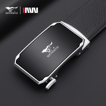 Septwolves muški kaiš s automatskom kopčom, prirodna koža prvog sloja, kopča od legure, elektroplatirana završna obrada