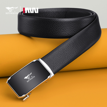 Septwolves muški kaiš s automatskom kopčom, prirodna koža prvog sloja, kopča od legure, elektroplatirana završna obrada