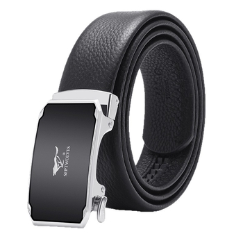 Septwolves muški kaiš s automatskom kopčom, prirodna koža prvog sloja, kopča od legure, elektroplatirana završna obrada