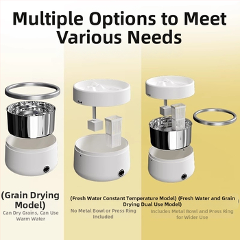 Posuda za vodu za kućne ljubimce od nehrđajućeg čelika s automatskim hranjenjem i grijačem vode s konstantnom temperaturom za pse i mačke