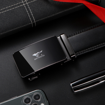 Septwolves curea pentru bărbați, piele split, cataramă automată, design original, lățime 2-4 cm