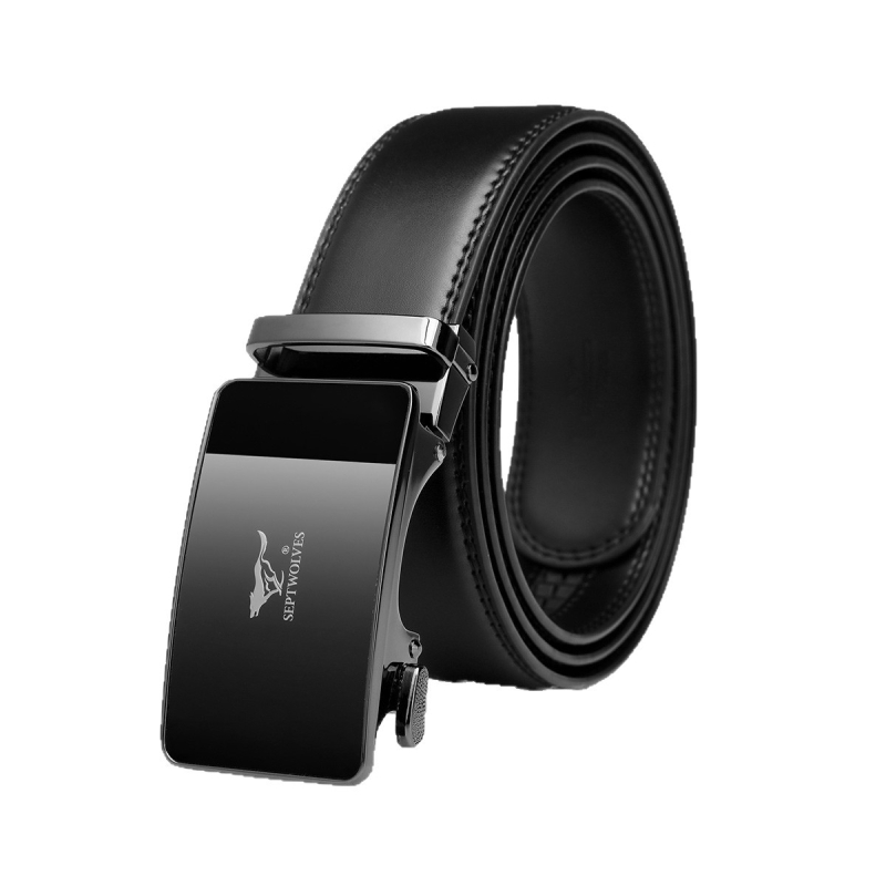 Septwolves curea pentru bărbați, piele split, cataramă automată, design original, lățime 2-4 cm