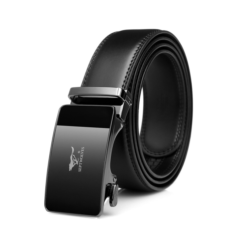 Septwolves curea pentru bărbați, piele split, cataramă automată, design original, lățime 2-4 cm